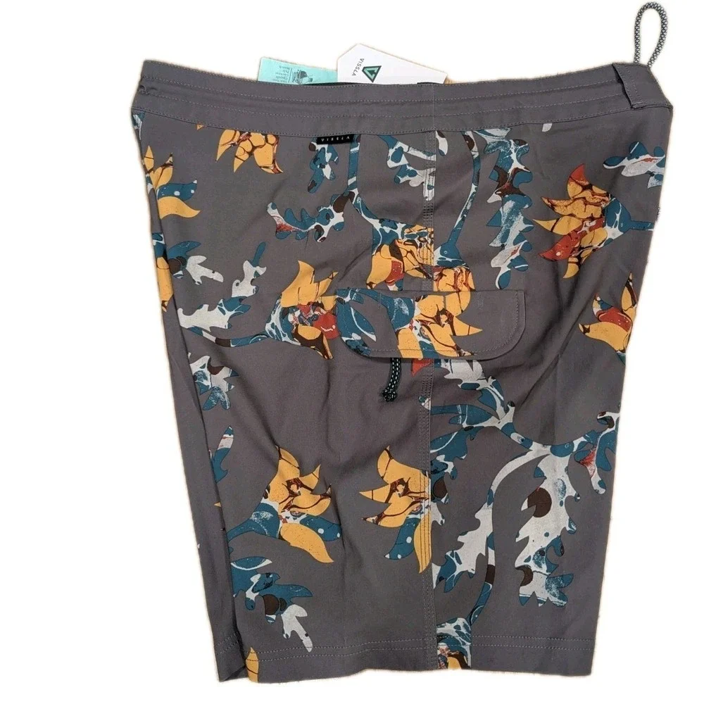 NEW Vissla Collab Gabe Schneider Floral 34 Board Surf Skater Beach Shorts 18.5
